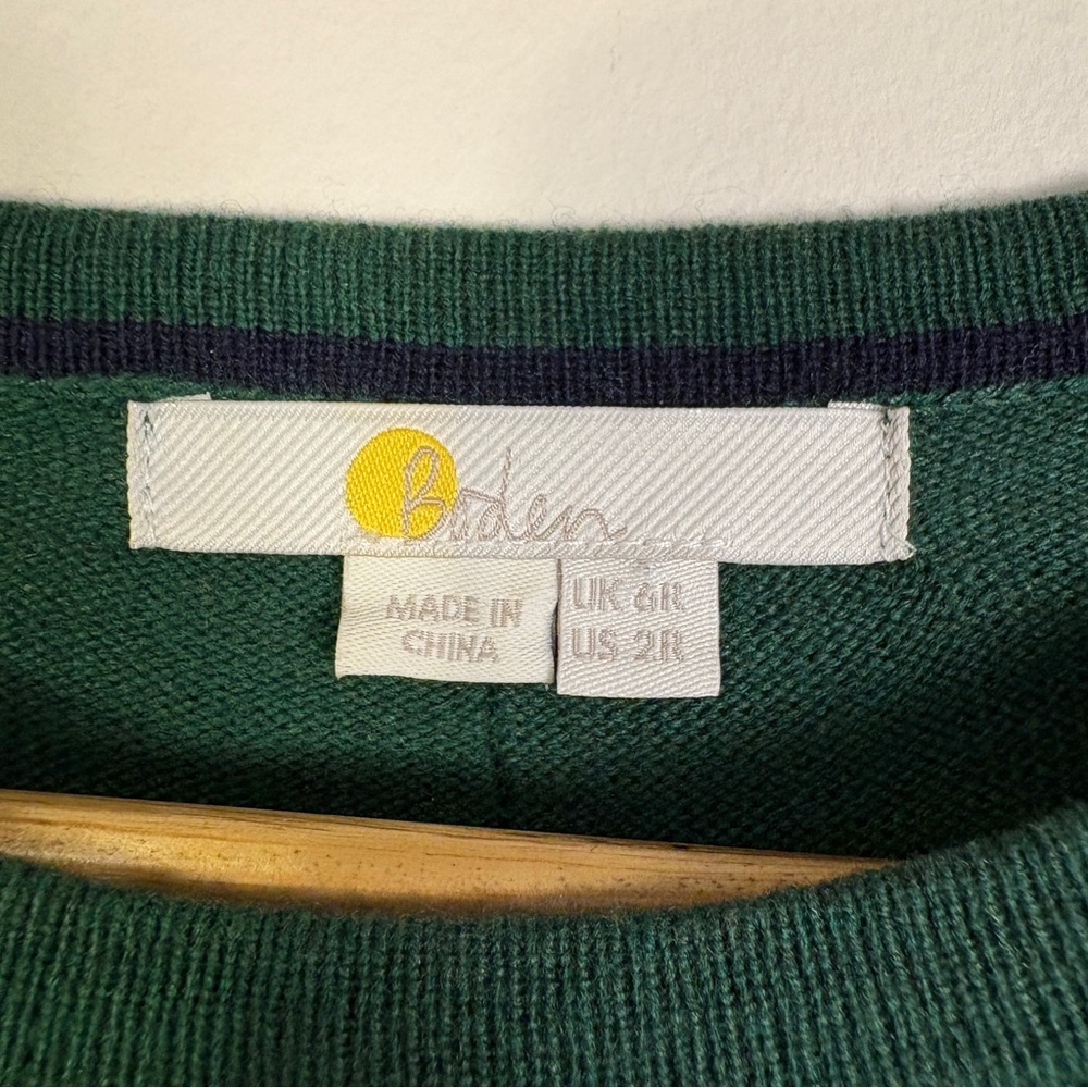 Boden Green Long Sleeve Knit Sweater Dress A-Line Size 2 Office Classic - Picture 3 of 6